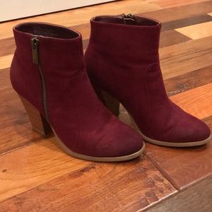 Burgundy booties